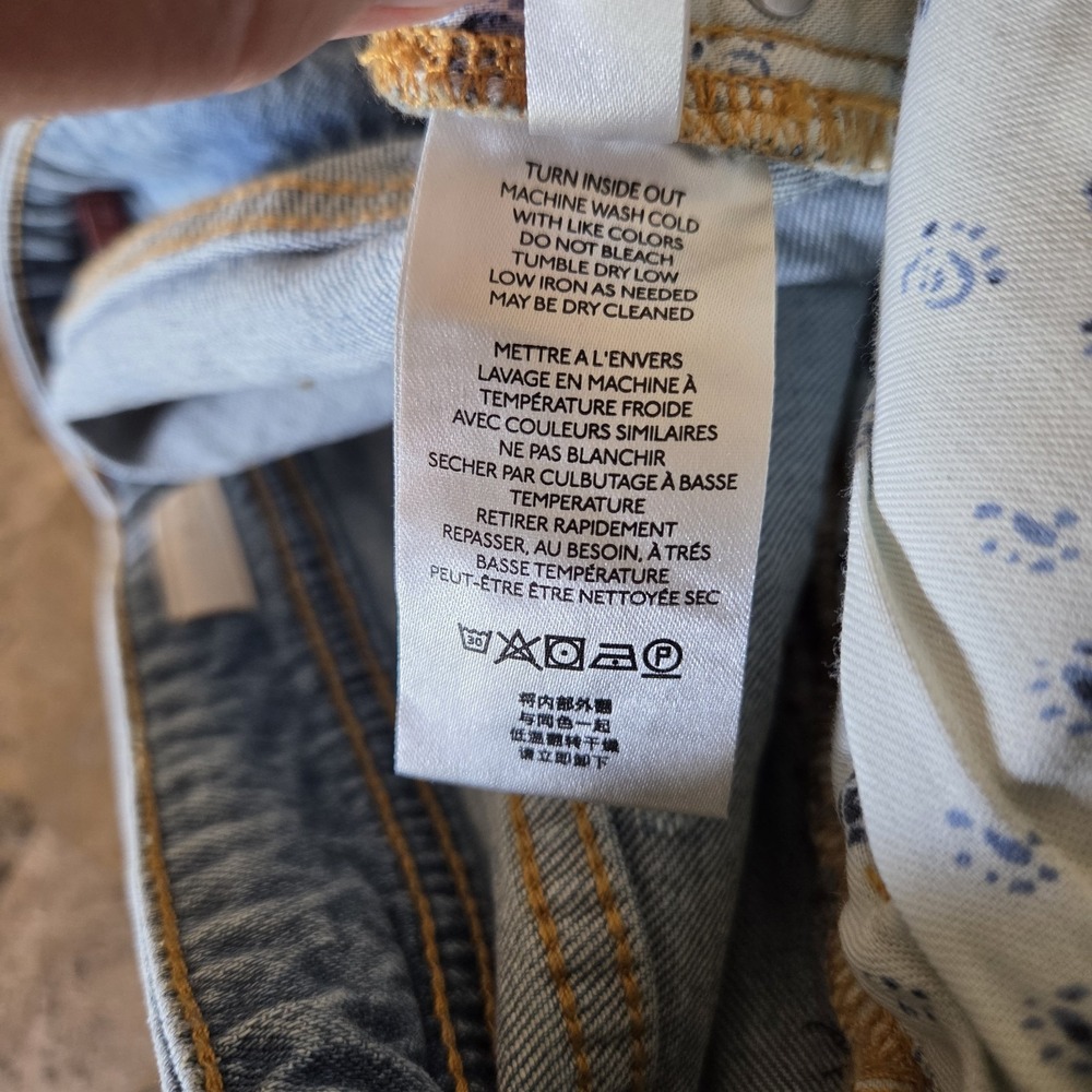 Anthropologie Pilcro 30 Slim Boyfriend Embroidered Patch Mid Rise Distress Jean - Picture 15 of 16